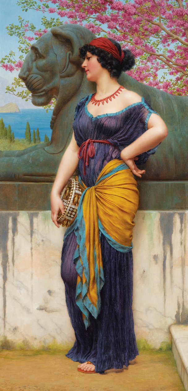 No bosque do templo de Ísis de John William Godward