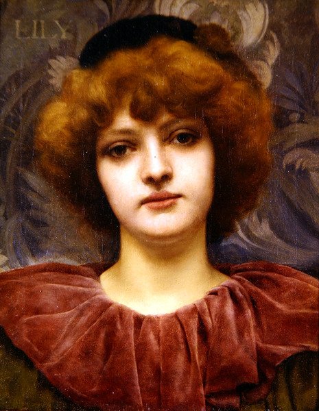 Lírio (óleo sobre tela) de John William Godward
