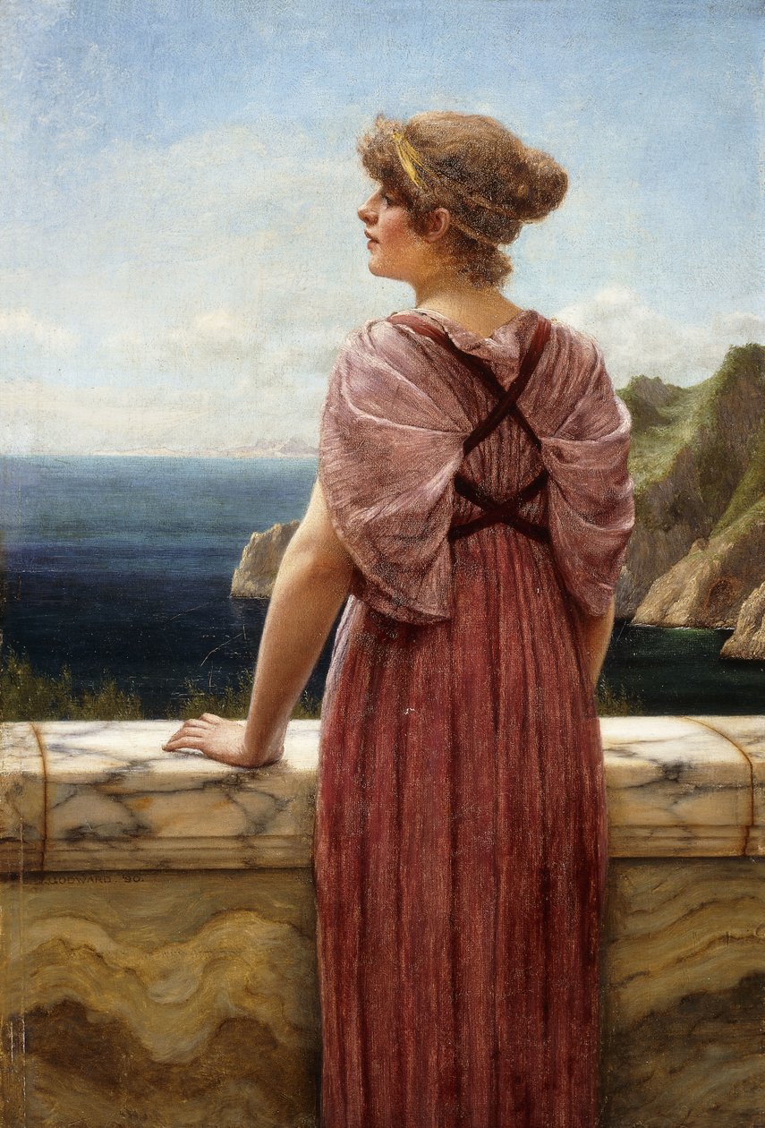 Olhando para o mar, 1890 de John William Godward
