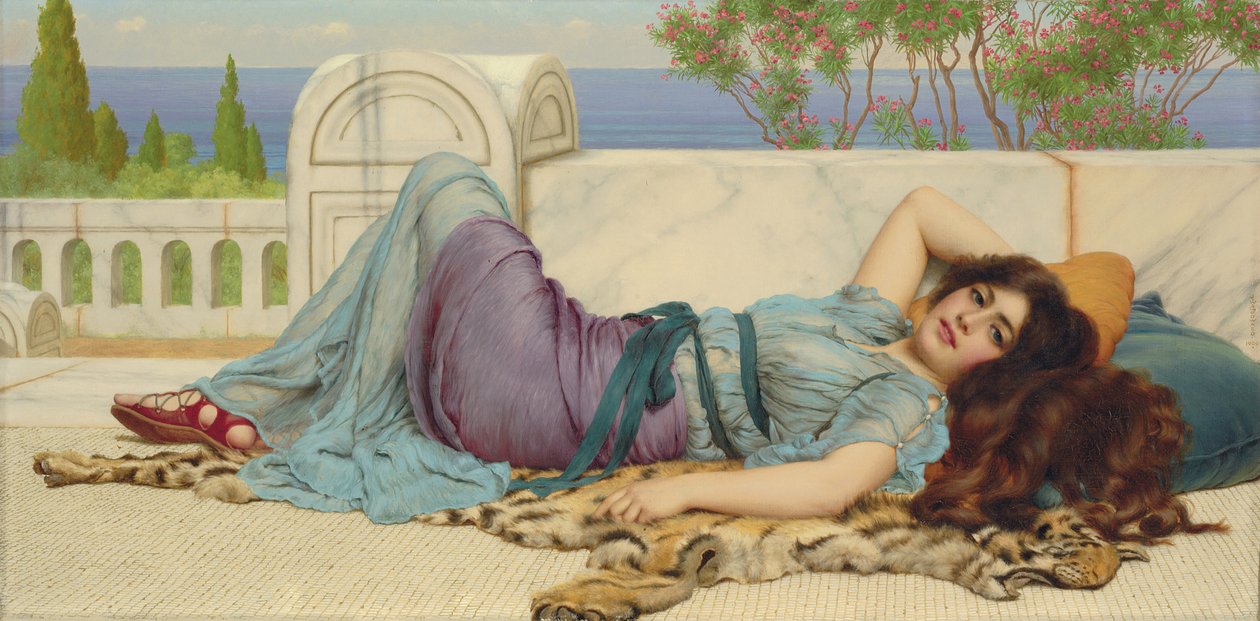Travessura e repouso, 1909 de John William Godward