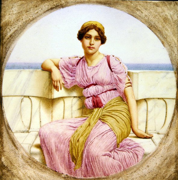 Reflexões, 1918 (wc no papel) de John William Godward