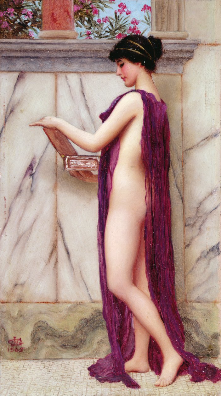 A Caixa de Jóias (Um Presente Precioso) de John William Godward
