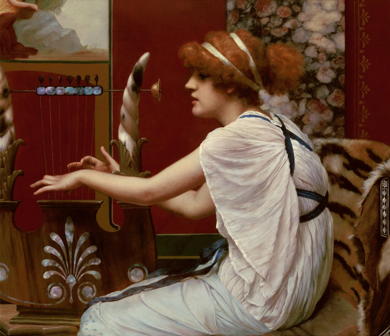 A musa Erato em sua lira, 1895 de John William Godward