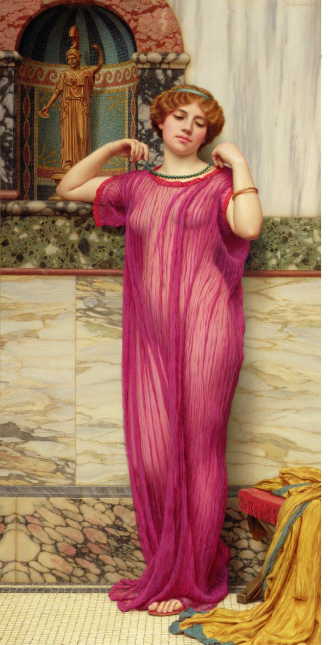 O Colar, c.1900 (óleo sobre tela) de John William Godward
