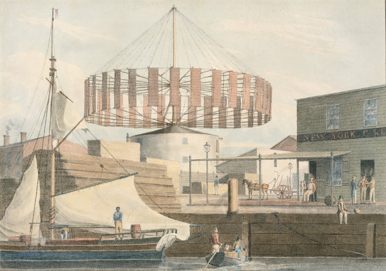 Circular Mill, King Street, New York, 1830. de John William Hill
