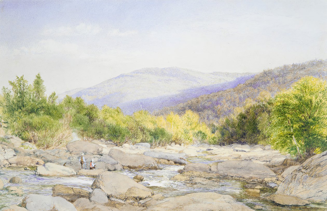 Paisagem: Vista em Catskill Creek, 1867. de John William Hill