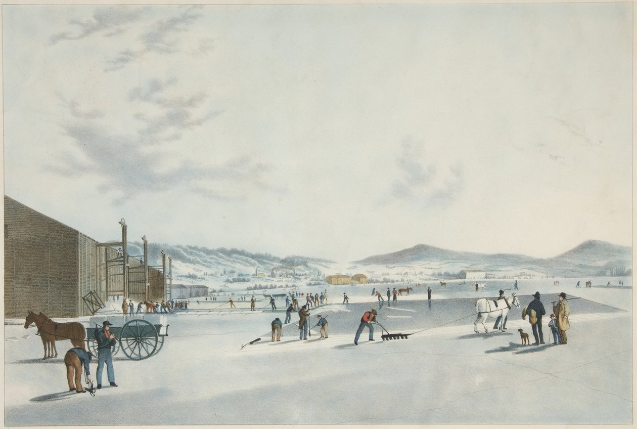 Lago Rockland - Gelo De Corte. Vista do nordeste, bar. 1849 de John William Hill