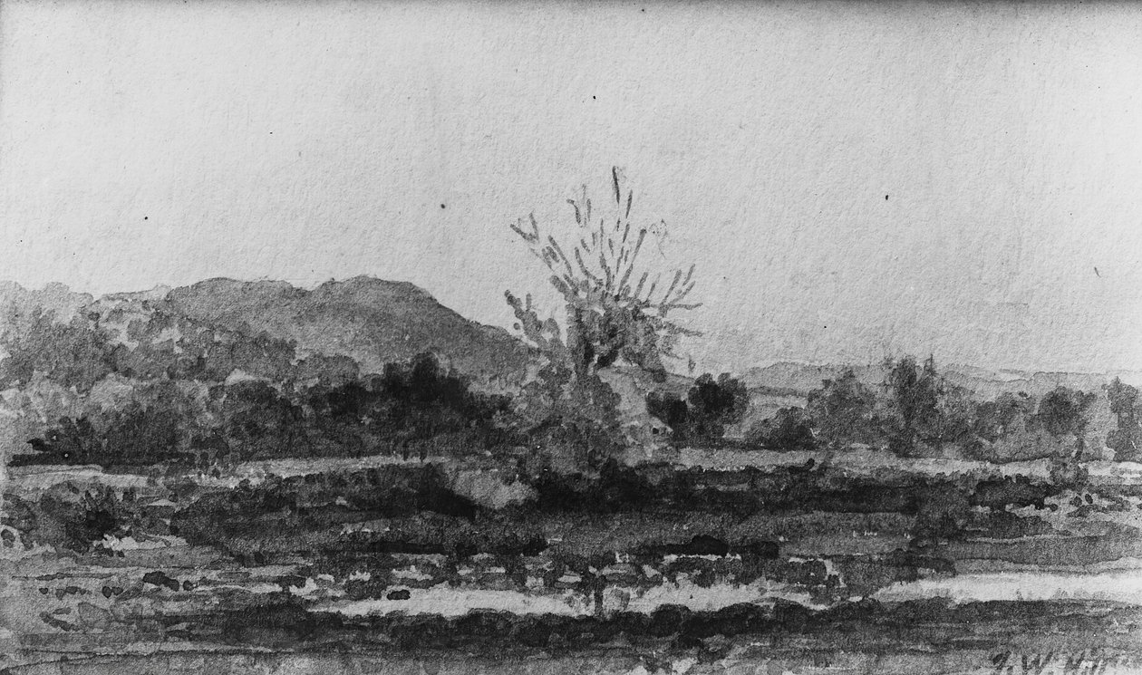 Três Vistas, No. 3: Monte Carmelo, perto de New Haven, Connecticut, . de John William Hill