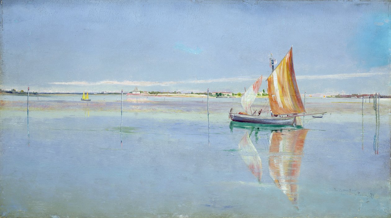 Na Lagoa, Veneza (óleo sobre tela) de John William Inchbold