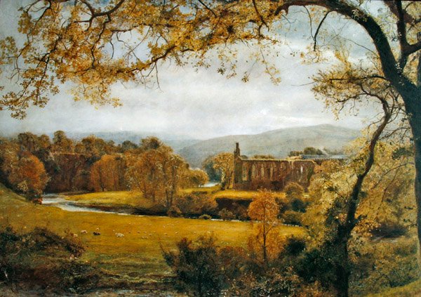 Bolton Abbey, Wharfedale (óleo sobre tela) de John William North