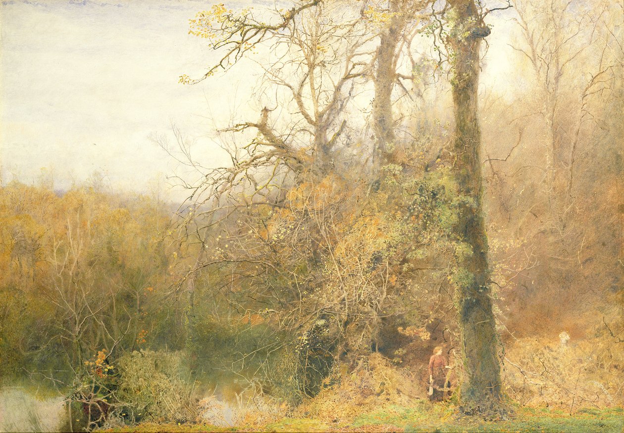 Sir Bevis e a Woodwoman, 1887-88 (wc com arranhar no papel) de John William North