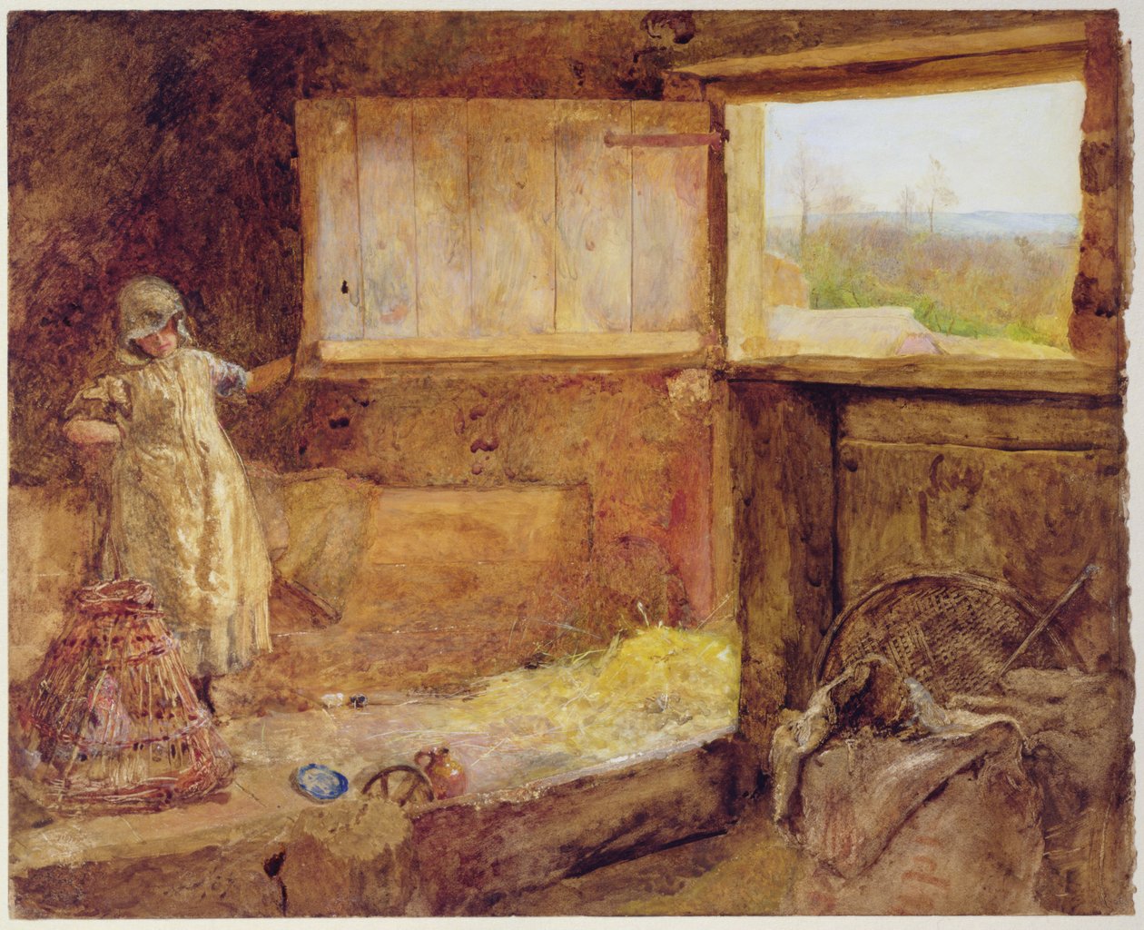 O Hayloft (aguarela sobre papel) de John William North