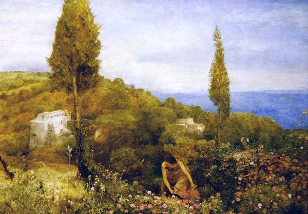 A Casa das Rosas, Trípoli (aguarela sobre lápis sobre papel) de John William North
