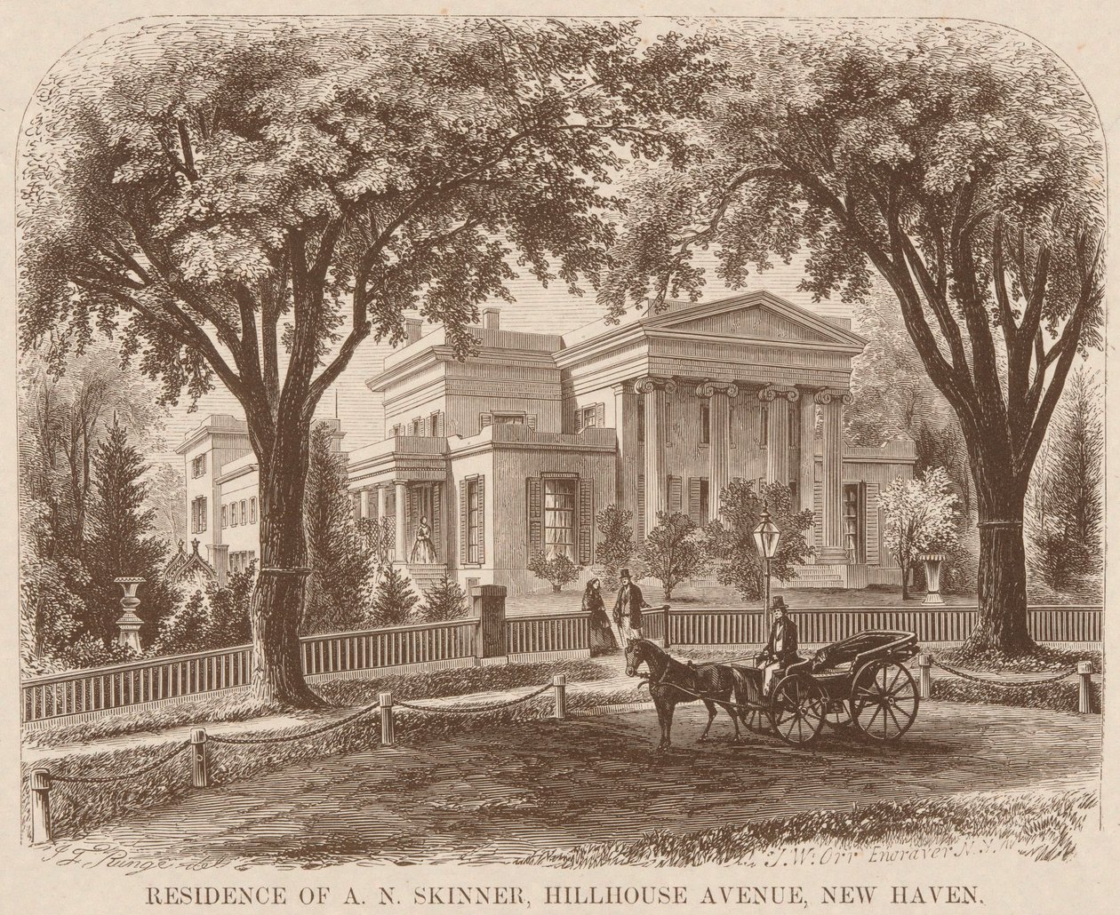Residência de A.N. Skinner, Hillhouse Avenue, New Haven de John William Orr