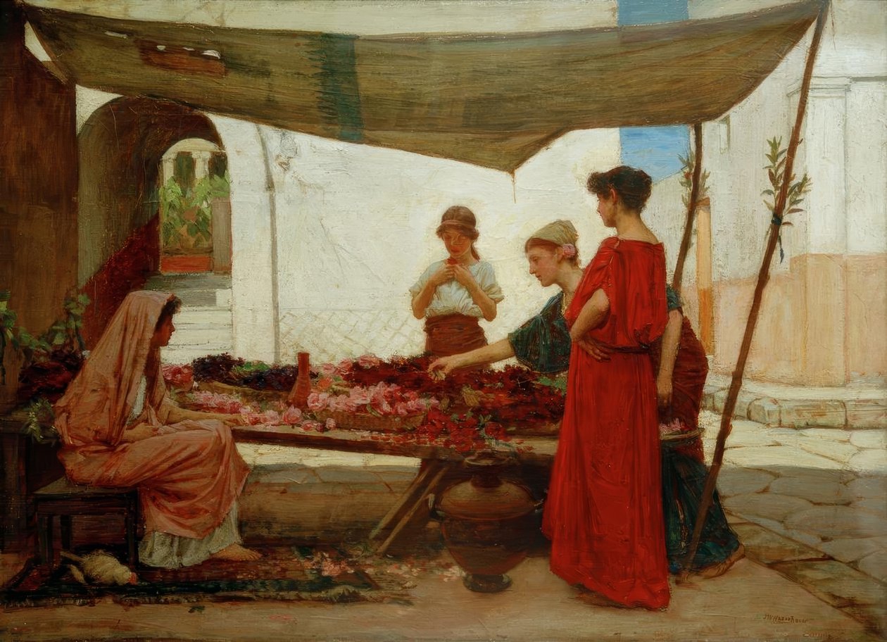 Uma barraca de flores de John William Waterhouse