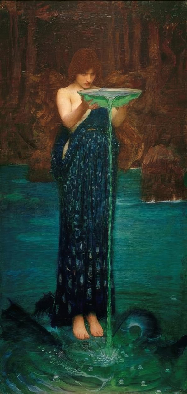 Circe Invidiosa, Circe envenenando o mar de John William Waterhouse