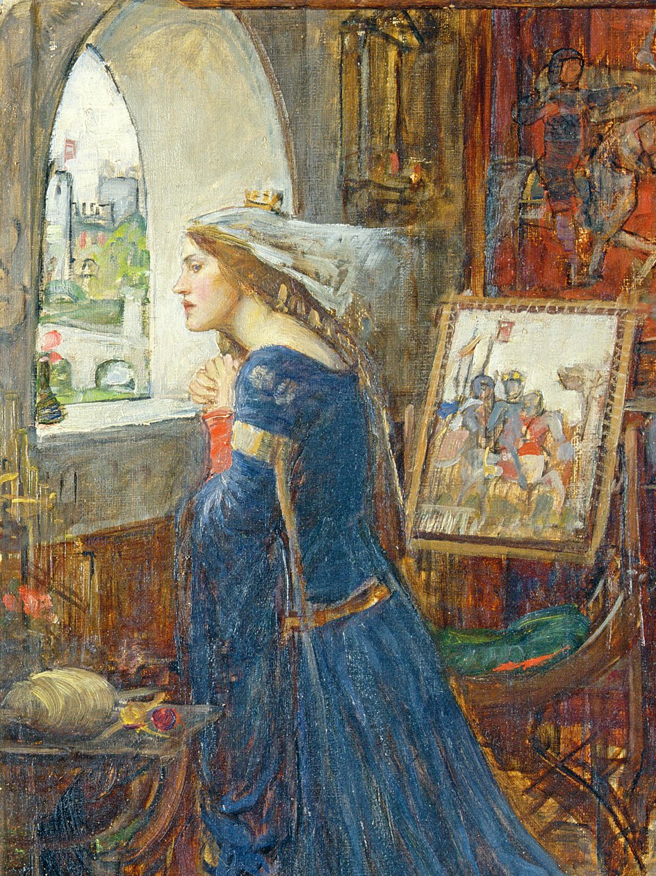 Fair Rosamund, c.1916 (óleo sobre tela) (pormenor de 239421) de John William Waterhouse