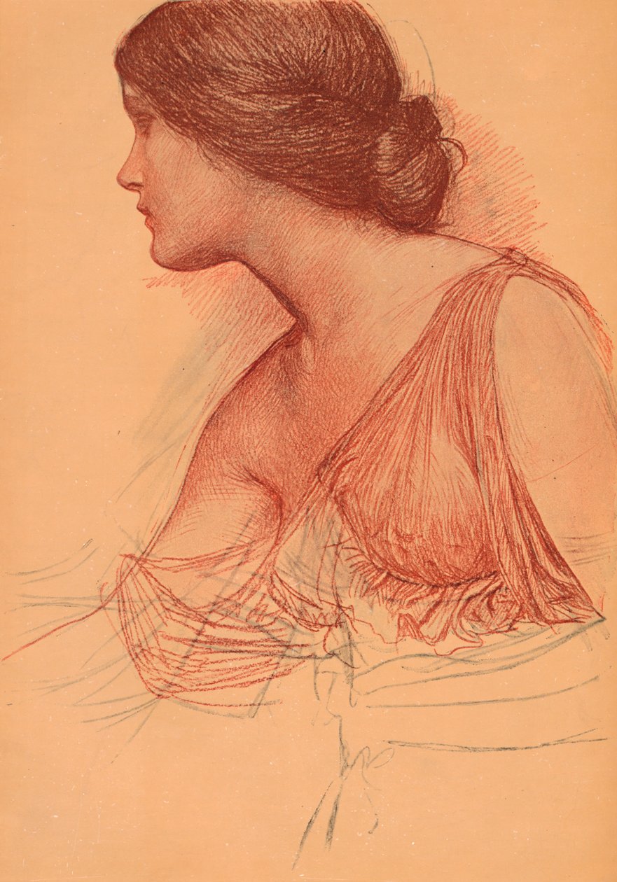 De um estudo em sanguíneo, c1899 de John William Waterhouse