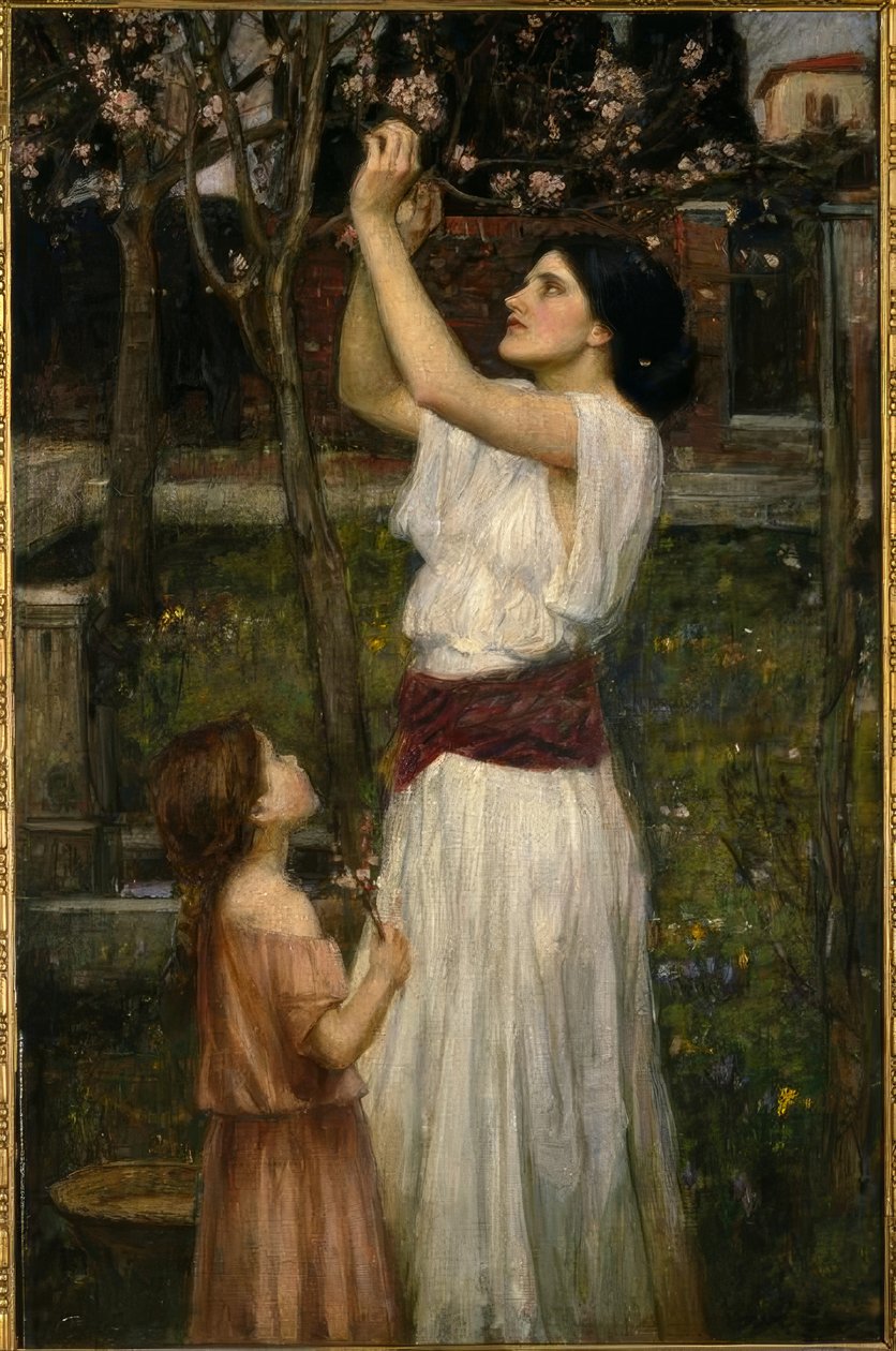 Coleta de flores de amêndoa de John William Waterhouse