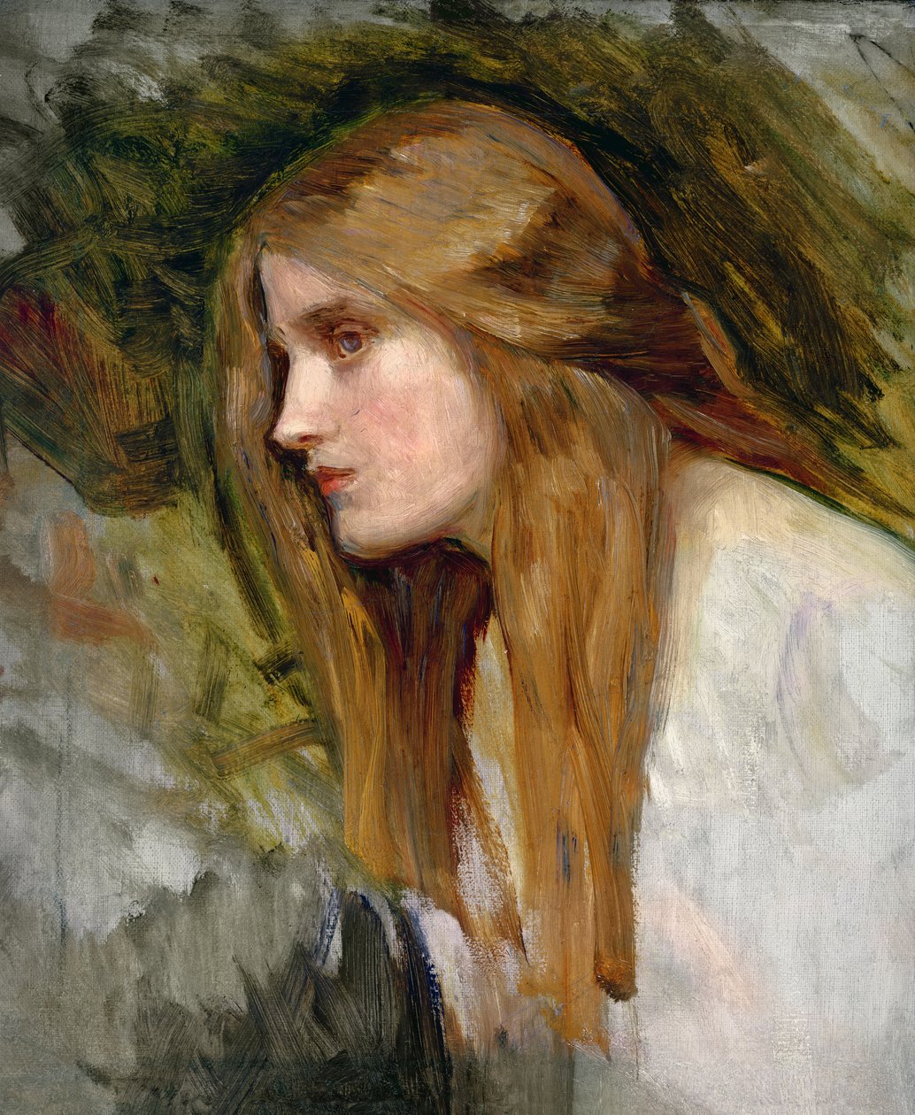 Cabeça de uma menina, c.1896 de John William Waterhouse