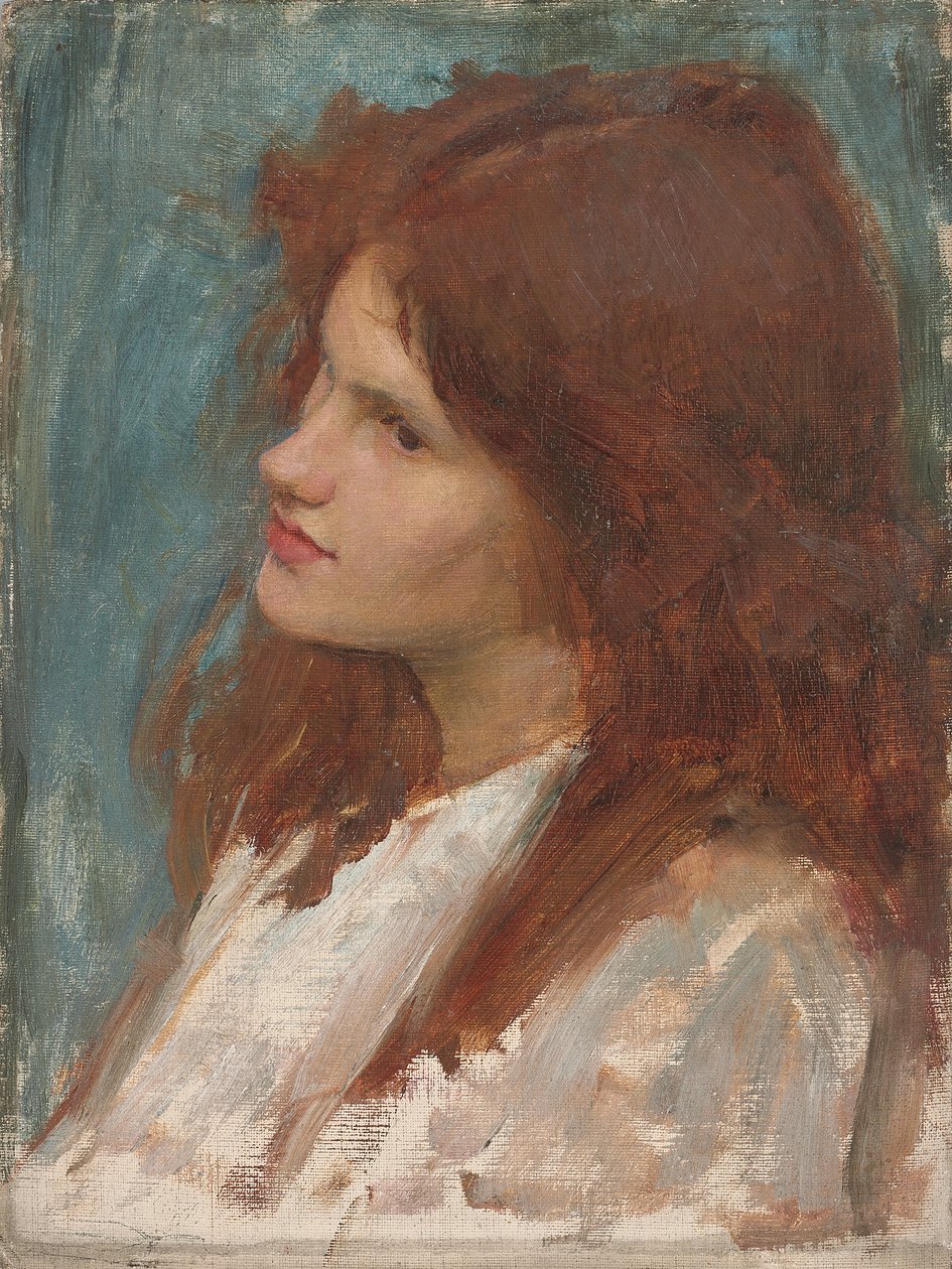 Cabeça de uma menina, c. 1892-1900 de John William Waterhouse
