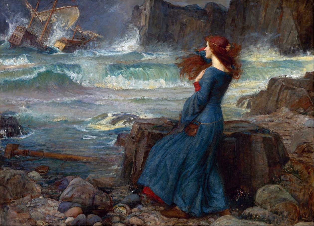 Miranda - A Tempestade (Shakespeare) - Peinture de John William Waterhouse de John William Waterhouse
