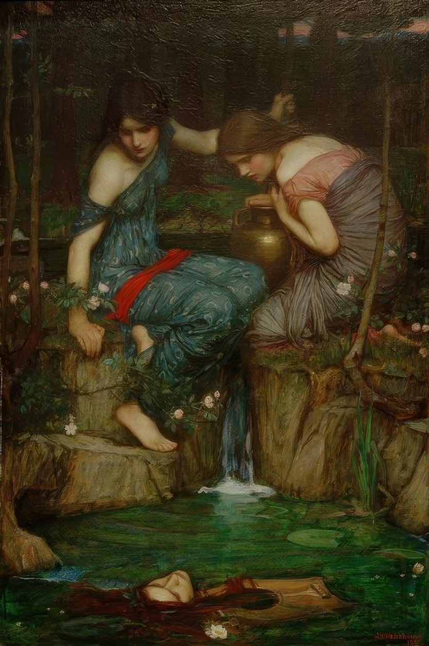 Ninfas Encontrando a Cabeça de Orfeu de John William Waterhouse