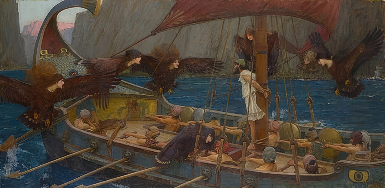 Odisseu e as sirenes. 1891 de John William Waterhouse