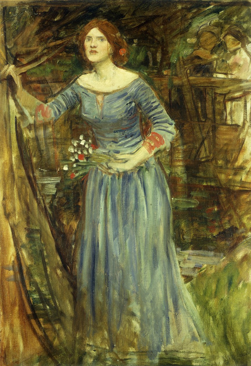 Estudo para Ofélia de John William Waterhouse