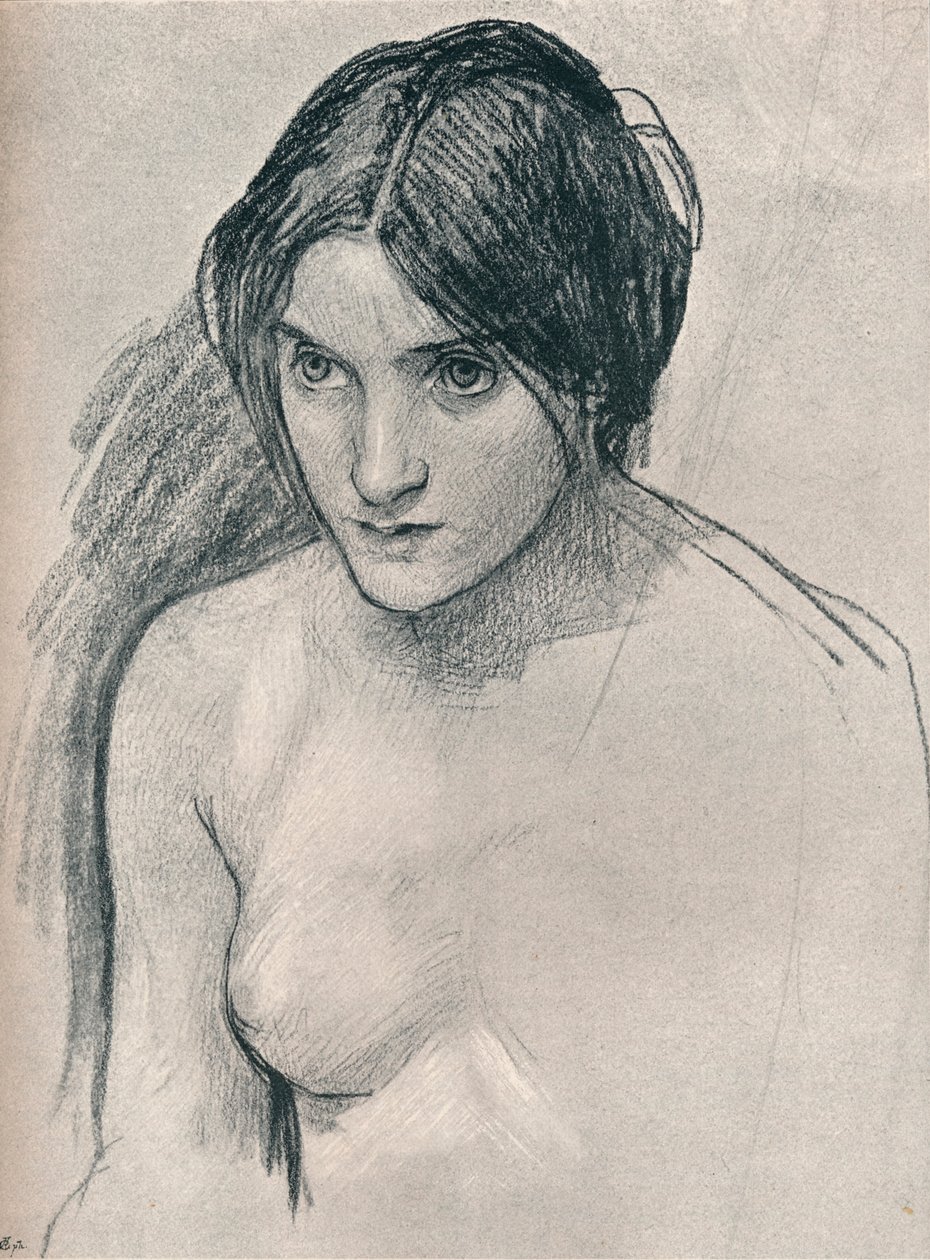 Estudo para a pintura Hylas e as ninfas, c1896 de John William Waterhouse