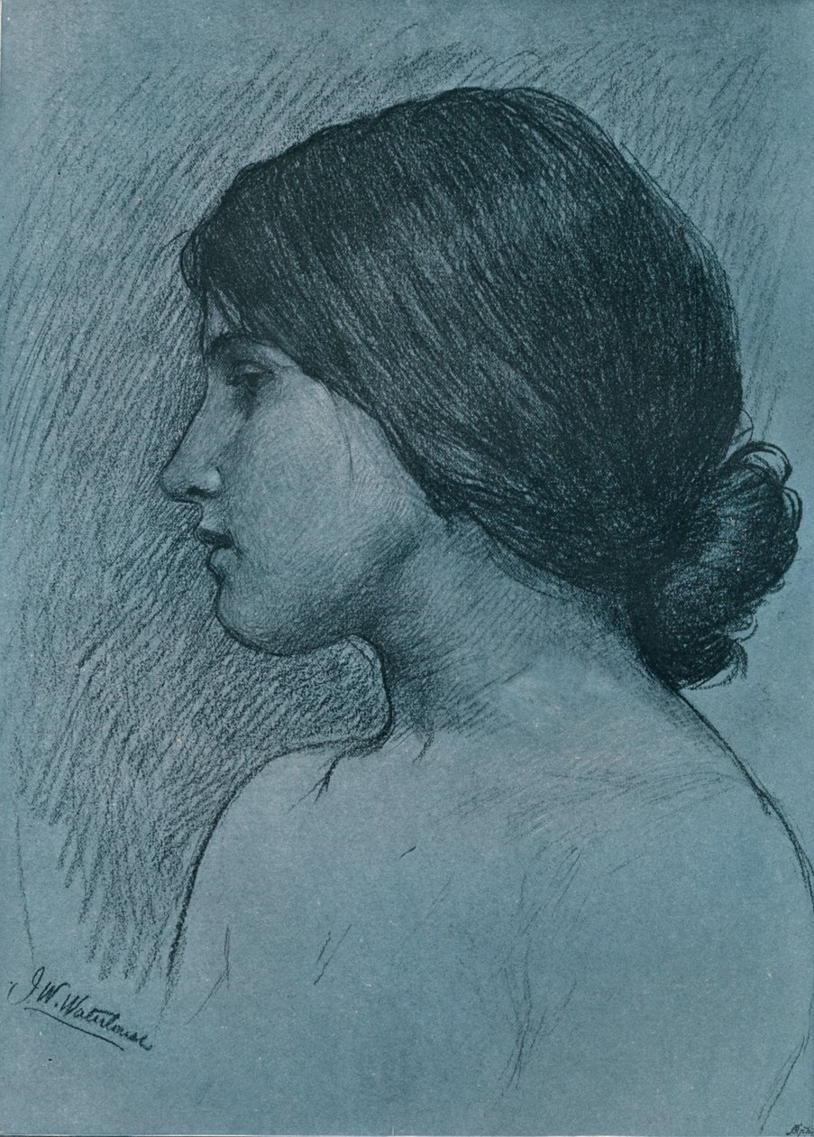 Estudo de uma cabeça, c1899 de John William Waterhouse