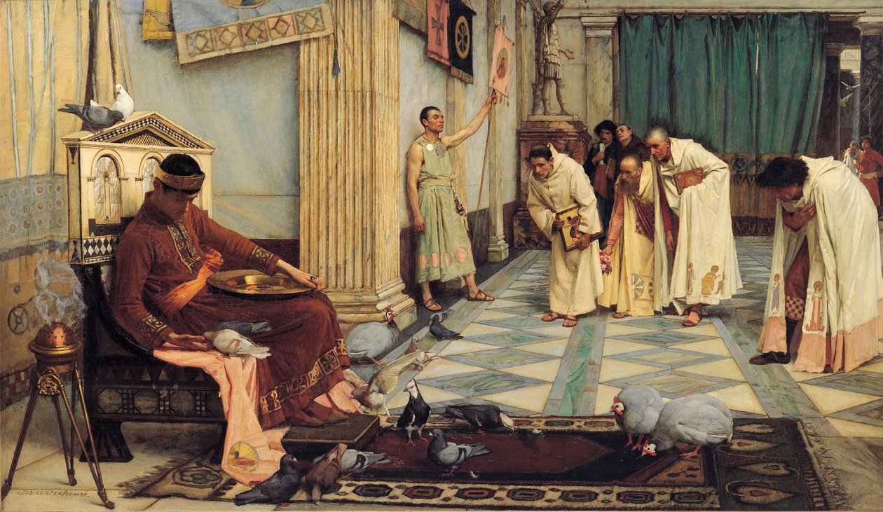 Os Favoritos do Imperador Honório, 1883 de John William Waterhouse