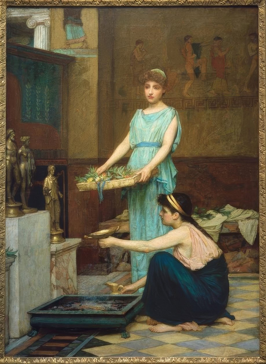 Os deuses domésticos de John William Waterhouse