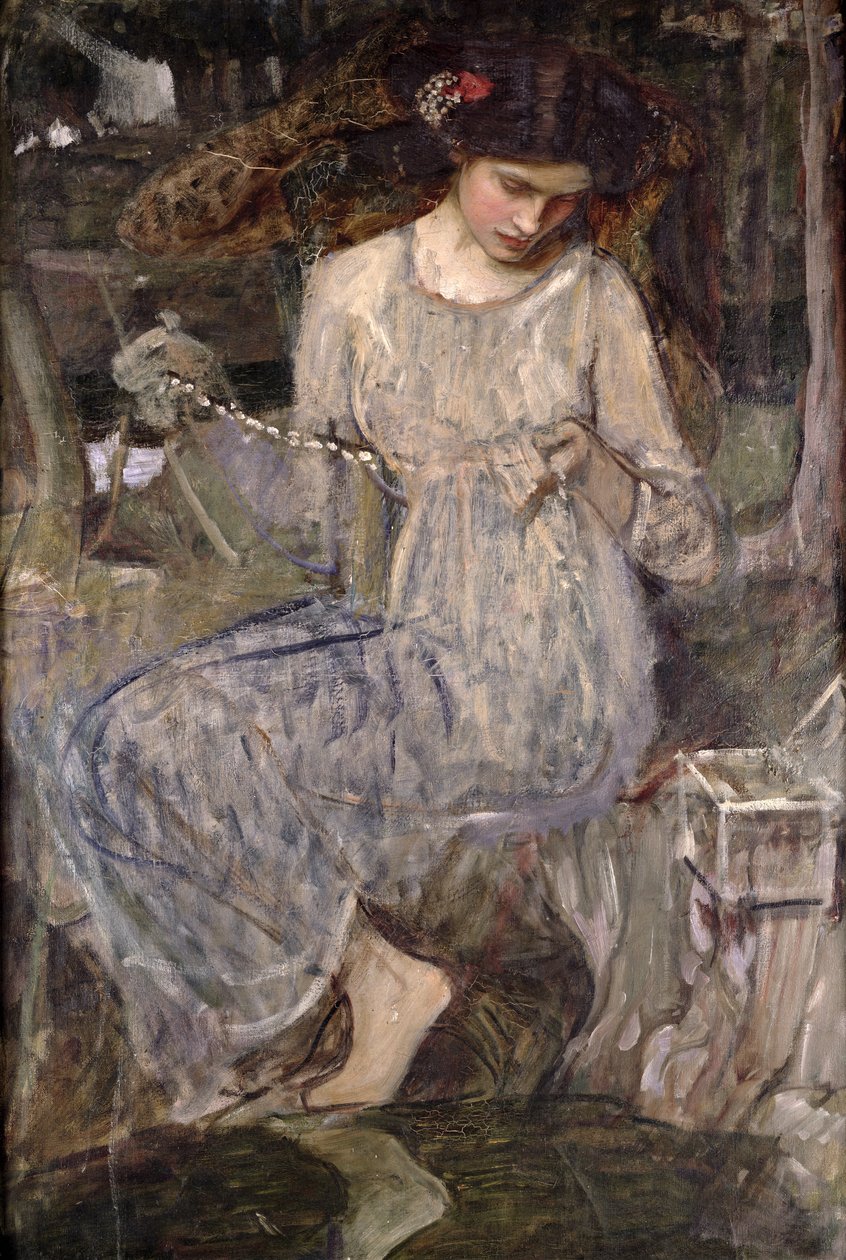 O colar, c.1909 de John William Waterhouse