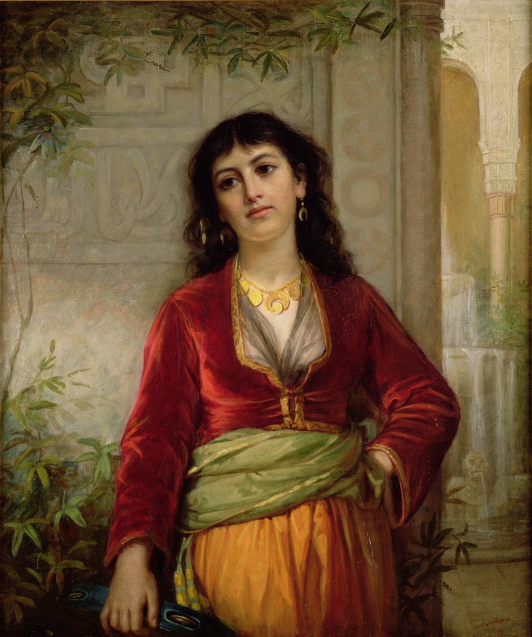 The Unwelcome Companion (A Street Scene in Cairo), c.1872-73 (óleo sobre tela) de John William Waterhouse