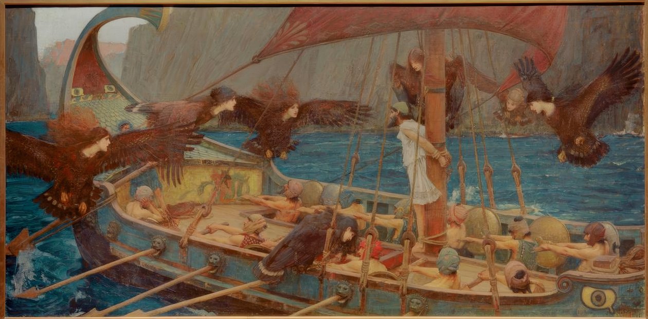 Ulisses e as sirenes de John William Waterhouse
