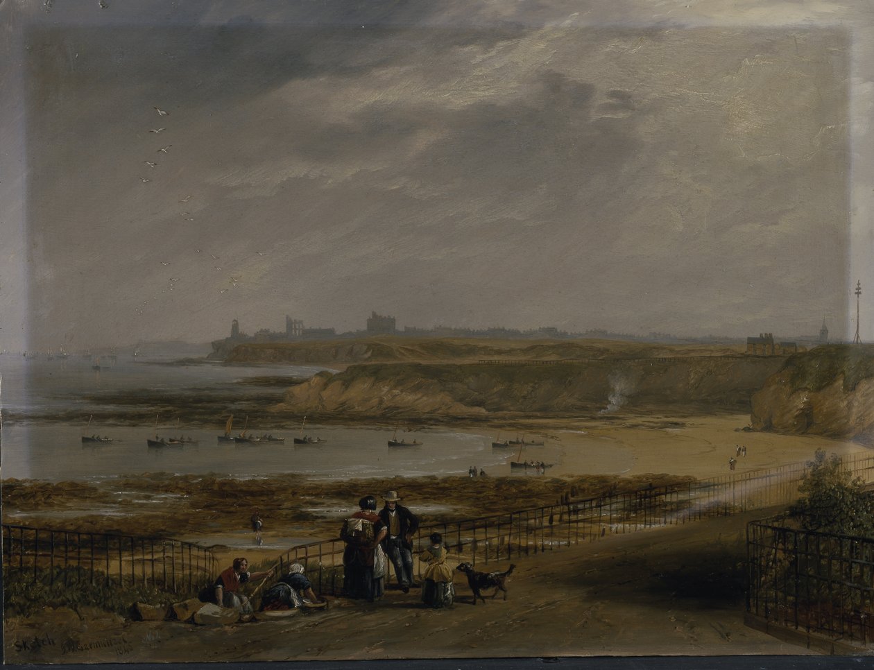 Casacos de Culler olhando para Tynemouth - Ebb tide de John Wilson Carmichael