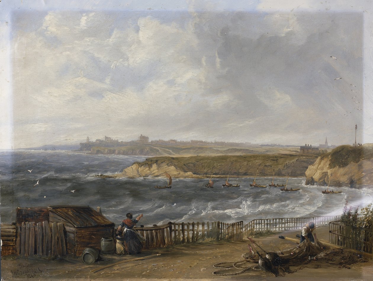 Casacos de Culler olhando para Tynemouth - Maré de inundação de John Wilson Carmichael