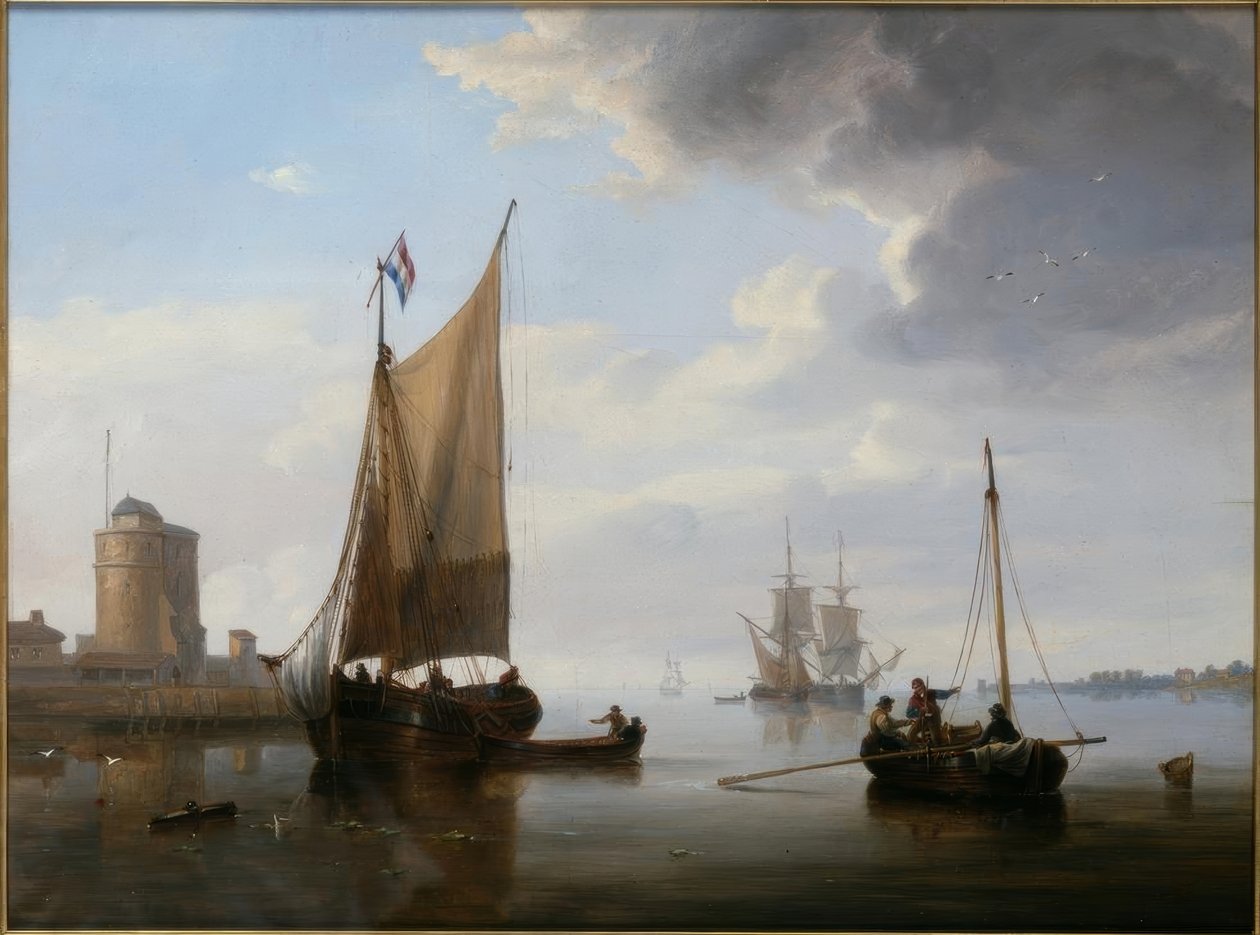 Pescadores no mar calmo de John Wilson Carmichael