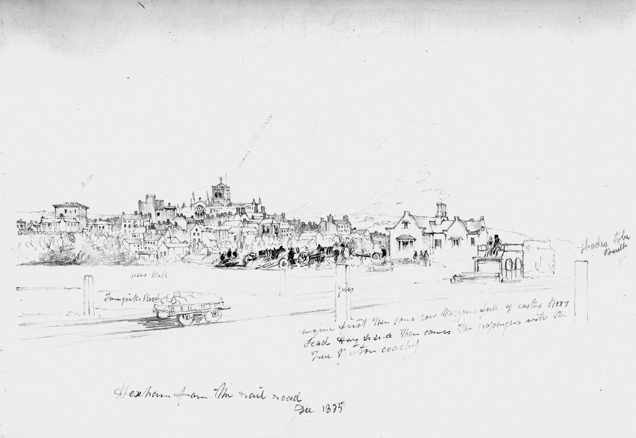 Hexham da estrada de ferro, 1835 de John Wilson Carmichael