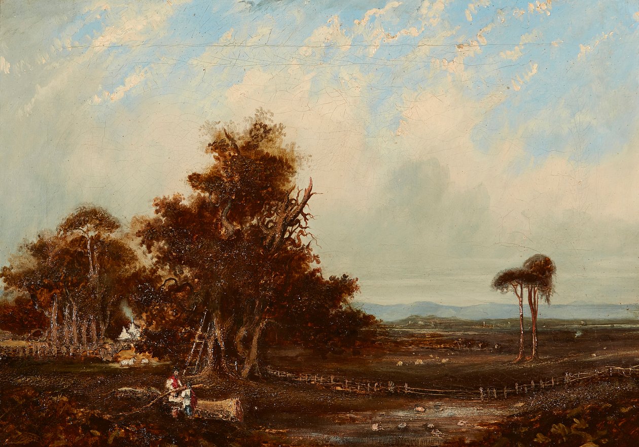 Conversando sobre um galho (óleo sobre tela) de John Wilson Ewbank
