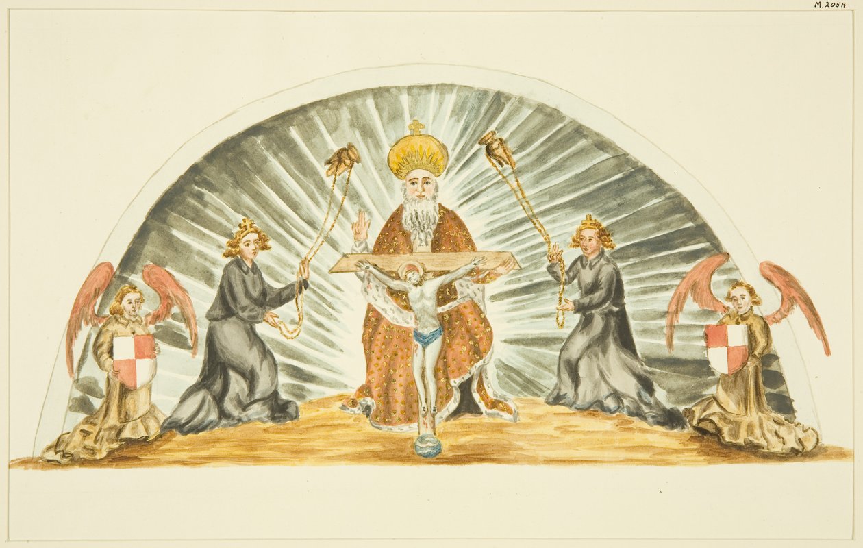 Peça de altar na Capela dos Canynges (lápis e aguarela sobre papel) de John Withers