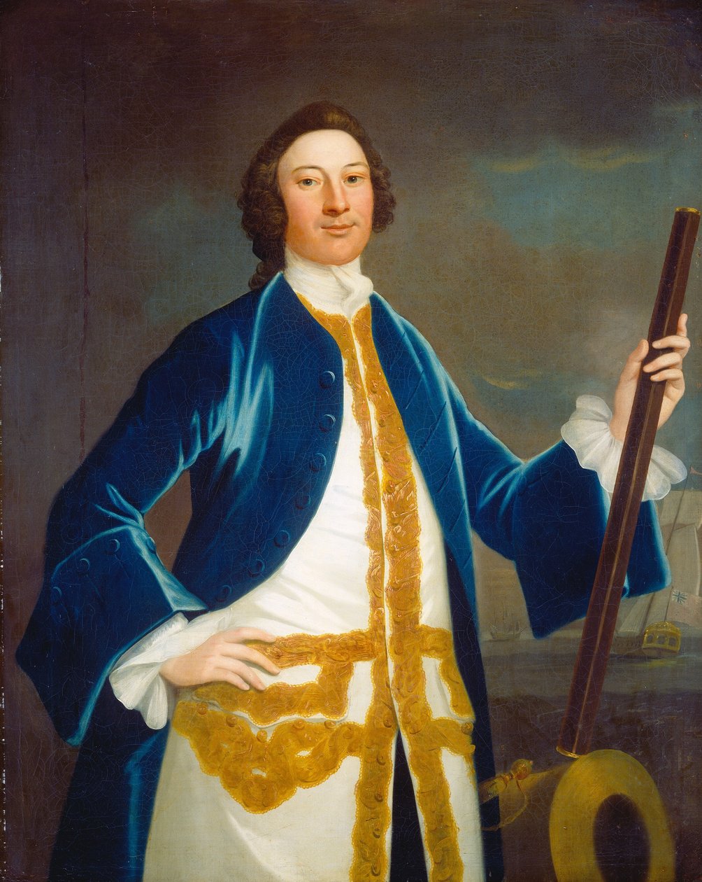 Oficial da Marinha britânica não identificado, c. 1745. de John Wollaston