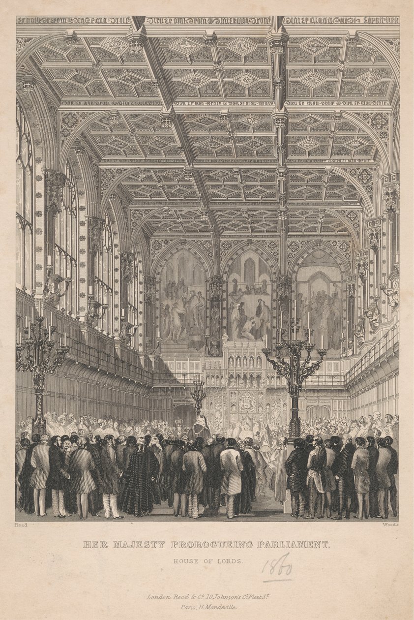 Sua Majestade Prorogaing Parliament - Câmara dos Lordes de John Woods