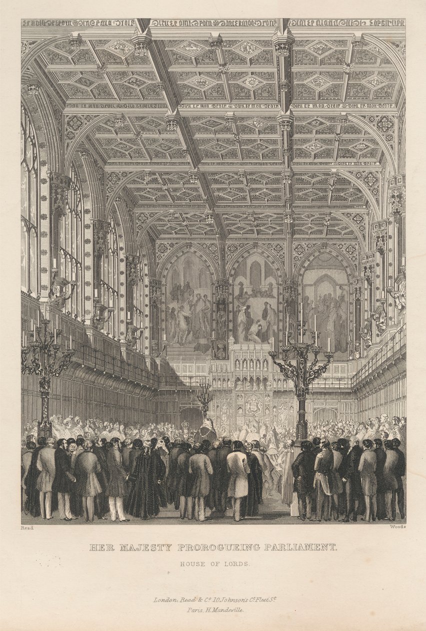 Sua Majestade Prorogaing Parliament - Câmara dos Lordes de John Woods