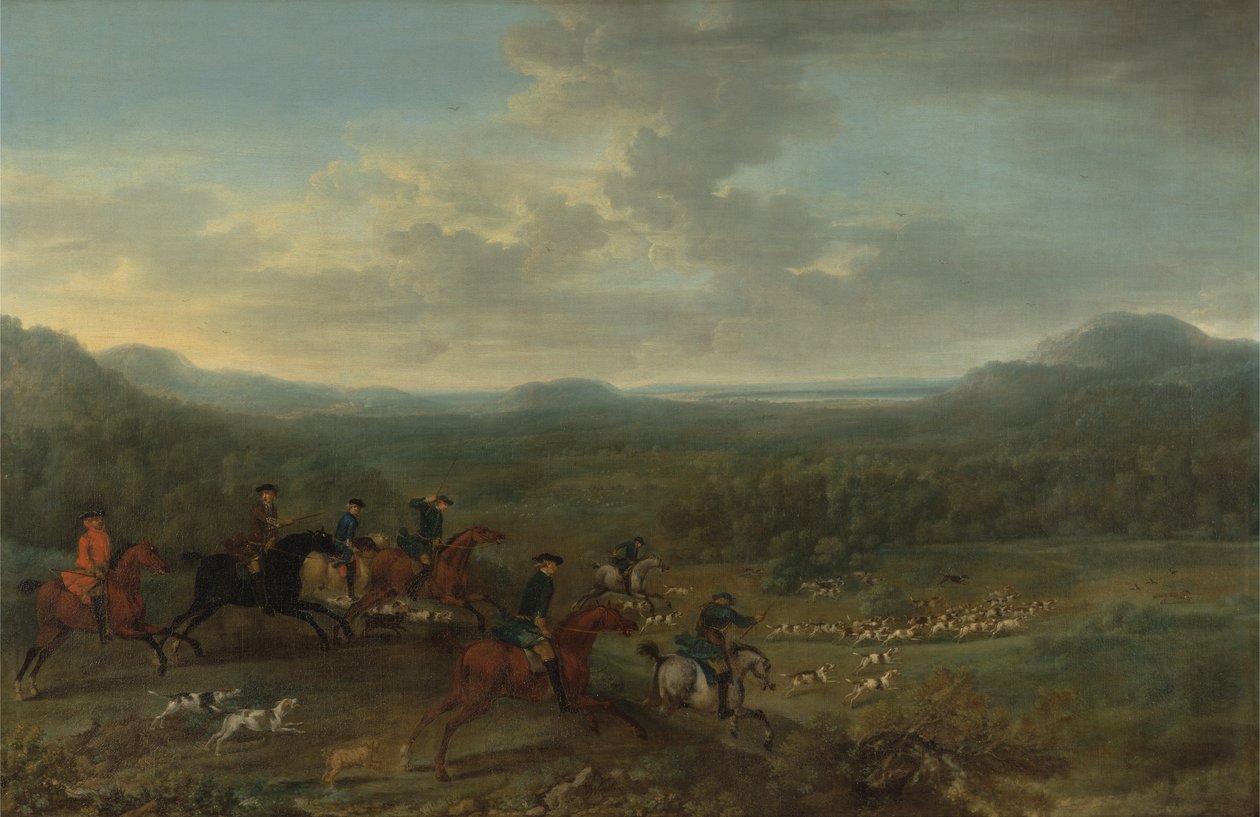 Uma caça às raposas, c.1730-40 de John Wootton