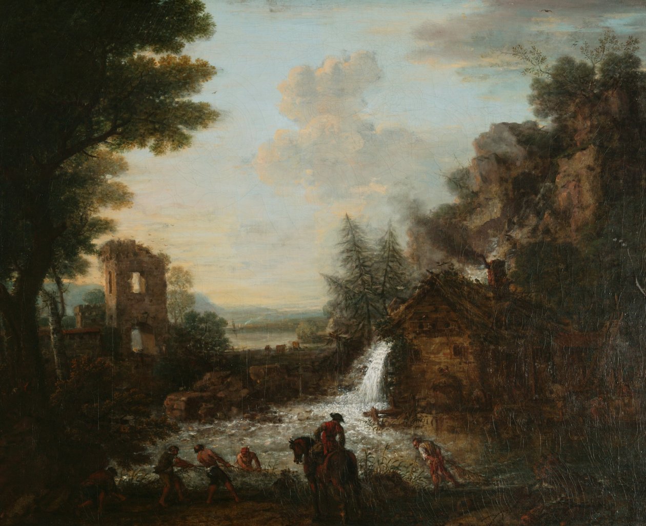 Paisagem com pescadores de John Wootton