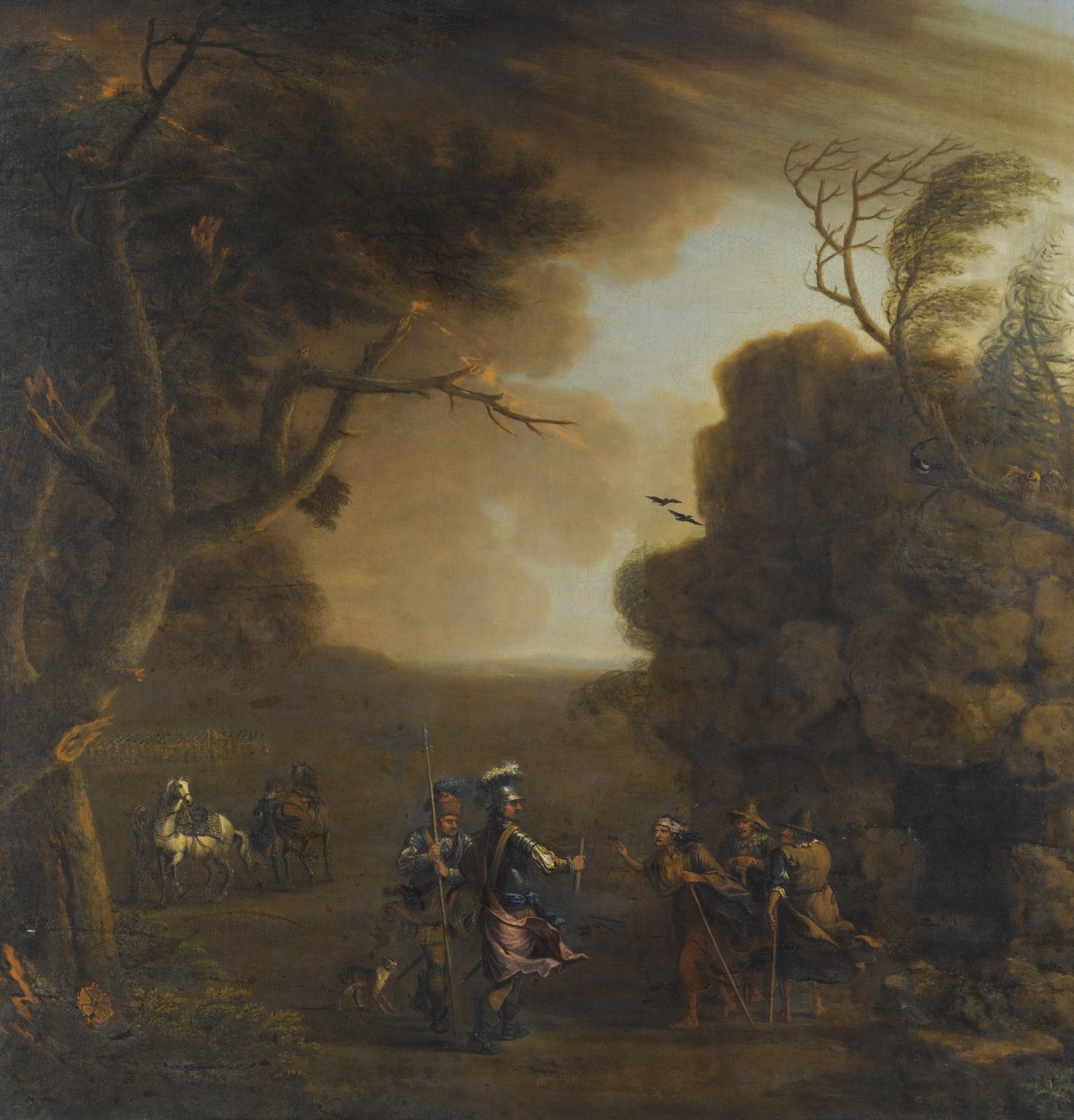 Macbeth e Banquo conhecem as três bruxas, 1759 de John Wootton