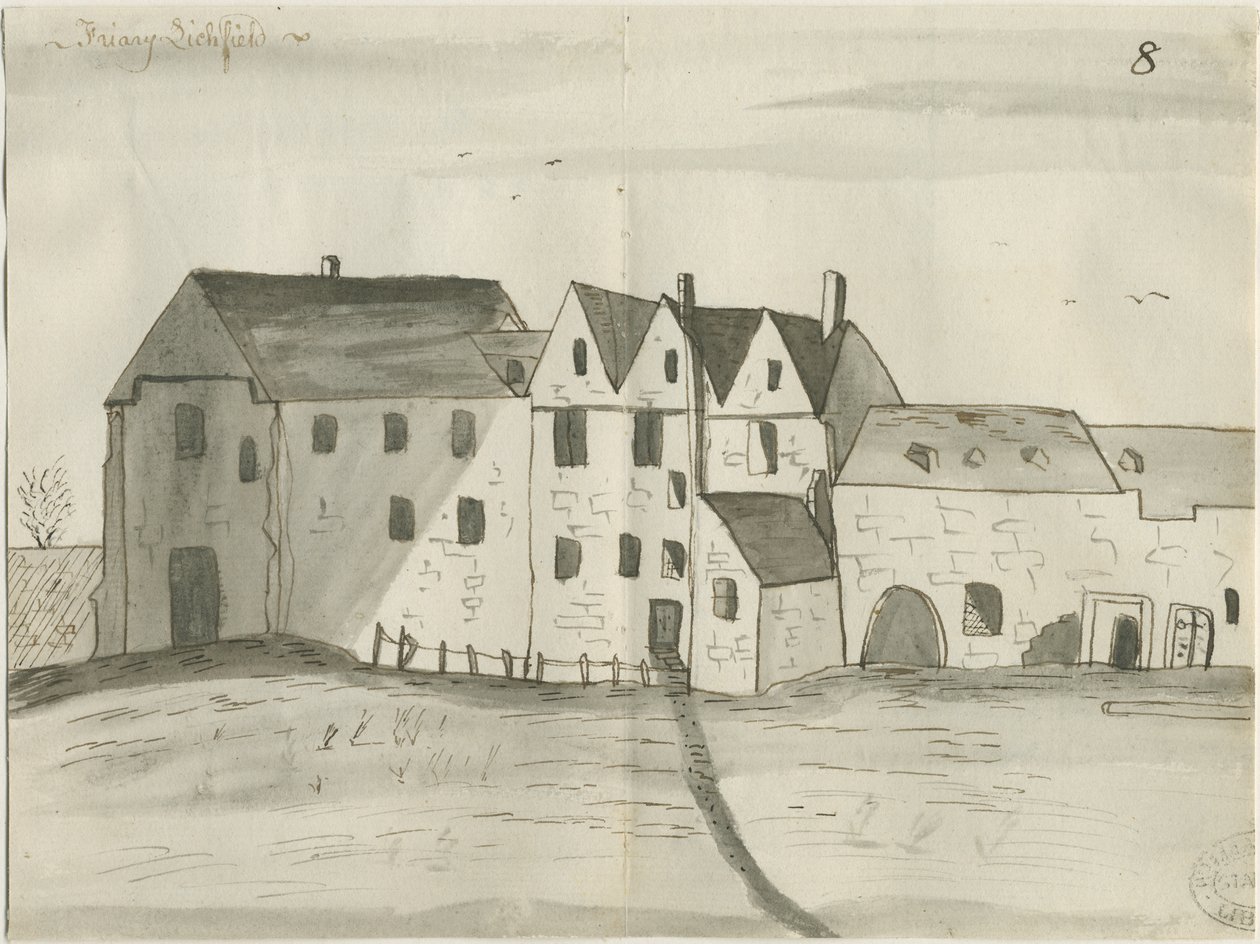 Lichfield - Greyfriars: desenho a caneta e lavagem, nd [1784] (desenho) de John Wright