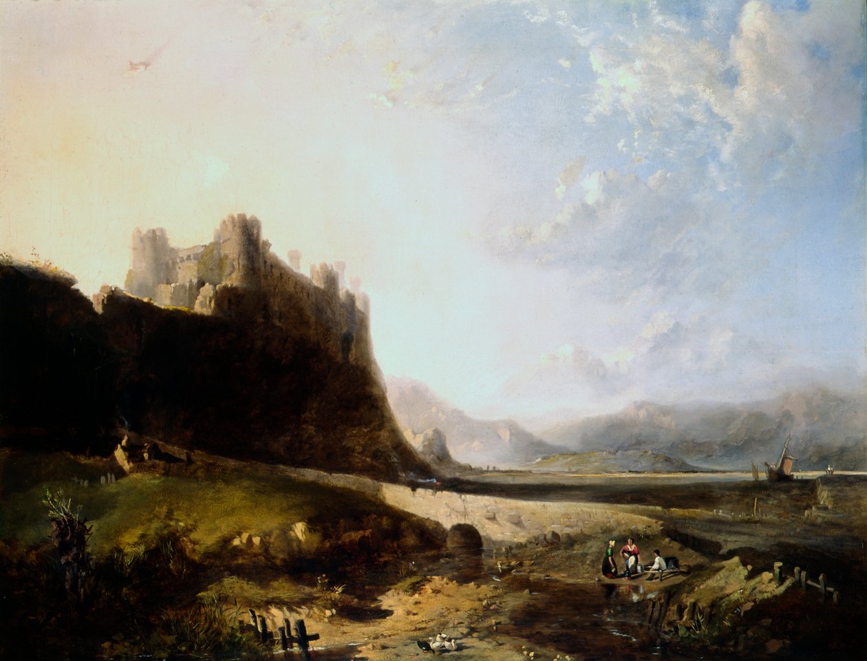 "Castelo de Harlech", século XIX.    de John Wright Oakes